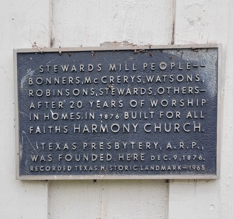 Harmony Church Marker. Click for full size. Harmony Church Marker image. Click for full size.