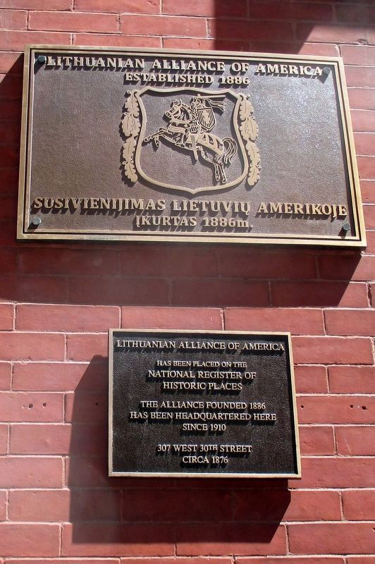 Lithuanian Alliance of America plaques image. Click for full size.