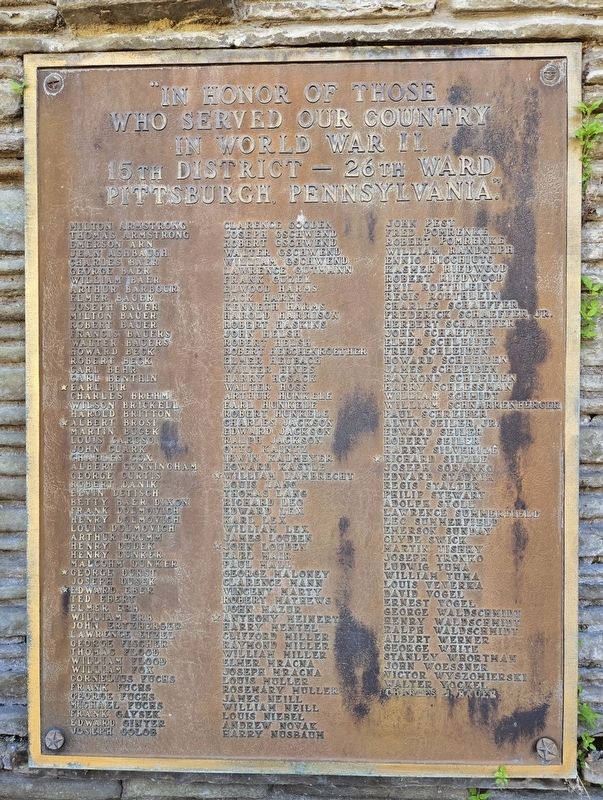 15th District - 26th Ward War Memorial image. Click for full size.