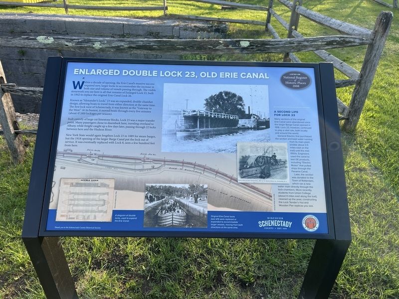 Enlarged Double Lock 23, Old Erie Canal Marker image. Click for full size.