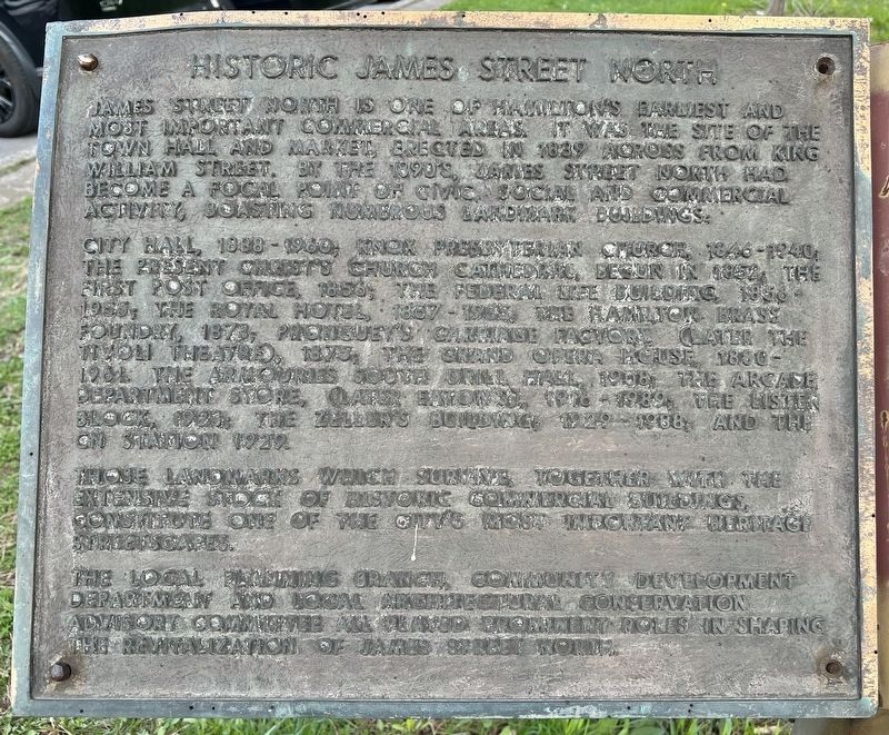 Historic James Street North Marker image. Click for full size.