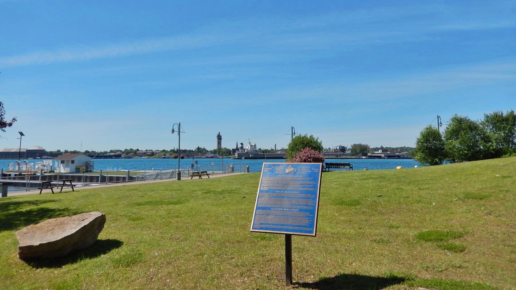 The St. Marys River / La rivière Sainte-Marie Marker. Click for full size. The St. Marys River / La rivière Sainte-Marie Marker image. Click for full size.