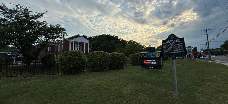 Quioccasin Baptist Church Marker image. Click for full size.