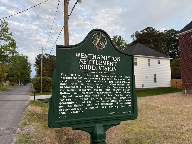 Westhampton Settlement Subdivision Marker image. Click for full size.