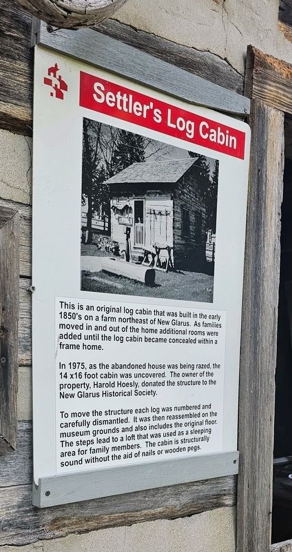 Settler's Log Cabin Marker image. Click for full size.
