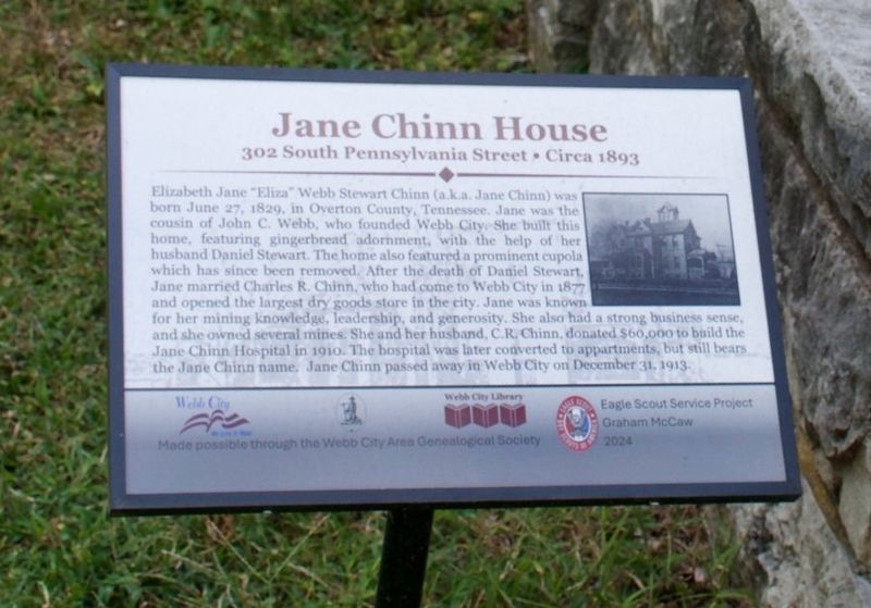 Jane Chinn House Marker image. Click for full size.