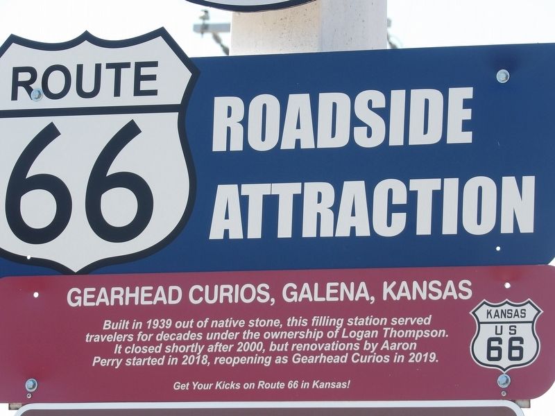 Gearhead Curios, Galena, Kansas Marker. Click for full size. Gearhead Curios, Galena, Kansas Marker image. Click for full size.
