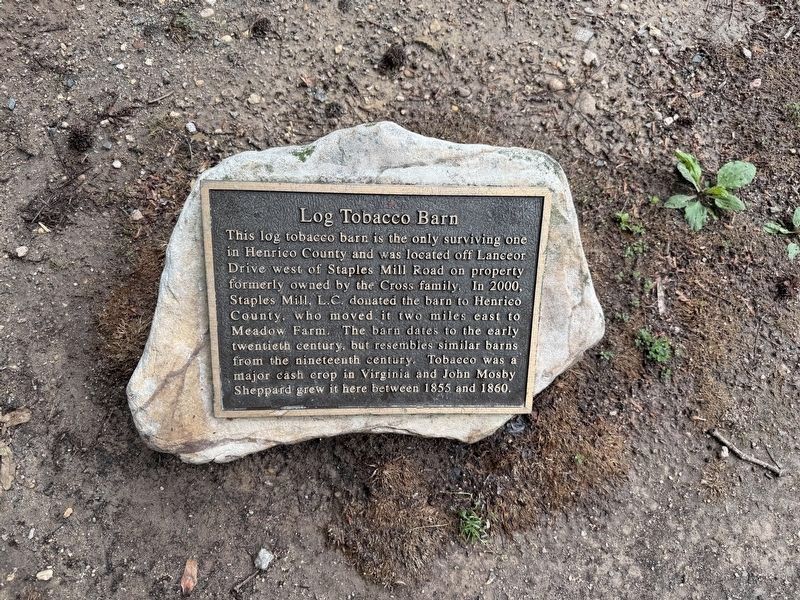 Log Tobacco Barn Marker image. Click for full size.