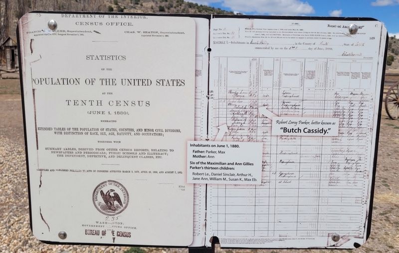 Census records marker about Butcher Cassidy image. Click for full size.