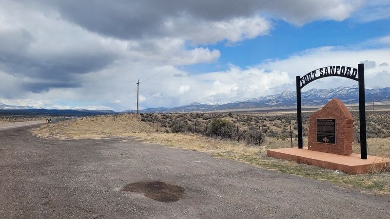 The view of the Historic Fort Sanford Marker along the road. Click for full size. The view of the Historic Fort Sanford Marker along the road image. Click for full size.