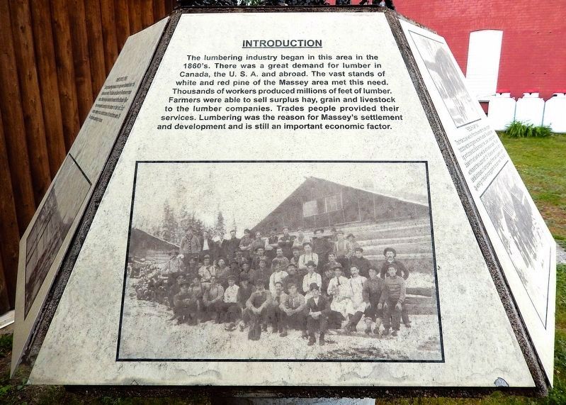 The Lumbering Industry Marker (<i>panel 1 of 6</i>) image. Click for full size.