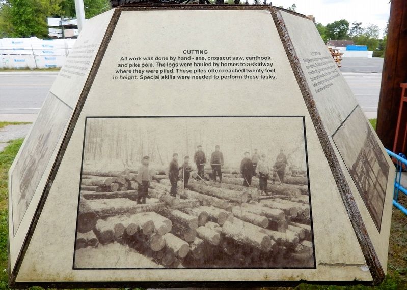 The Lumbering Industry Marker (<i>panel 5 of 6</i>) image. Click for full size.