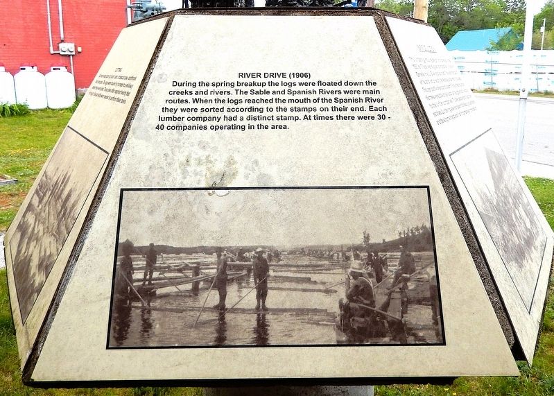 The Lumbering Industry Marker (<i>panel 6 of 6</i>) image. Click for full size.