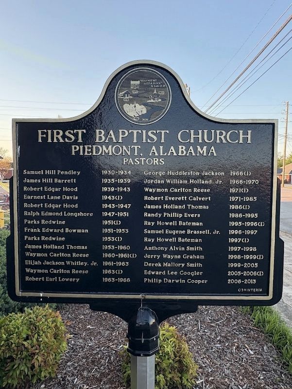 Reverse of Second Marker - List of Pastors image. Click for full size.