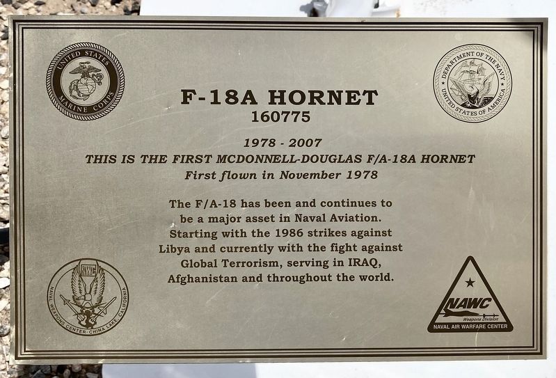 F-18A Hornet Marker image. Click for full size.