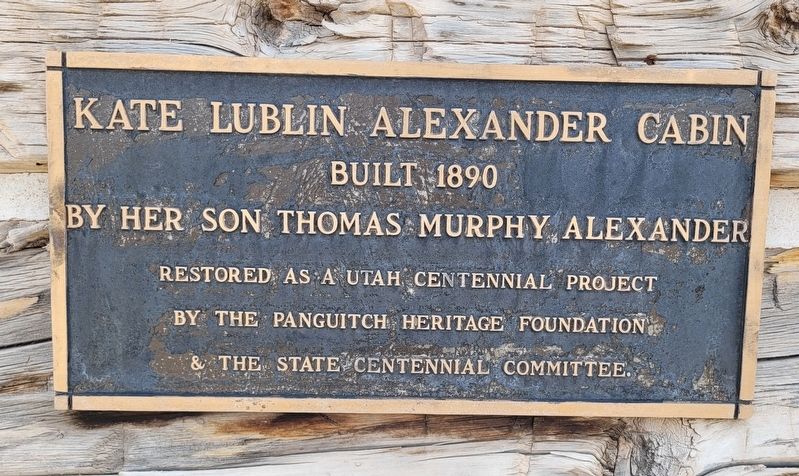 Kate Lublin Alexander Cabin Marker. Click for full size. Kate Lublin Alexander Cabin Marker image. Click for full size.