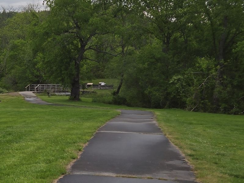 Continue along the path and cross the bridge. Markers are just past the bridge image. Click for full size.