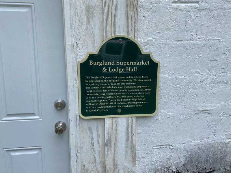 Burgland Supermarket & Lodge Hall Marker. Click for full size. Burgland Supermarket & Lodge Hall Marker image. Click for full size.