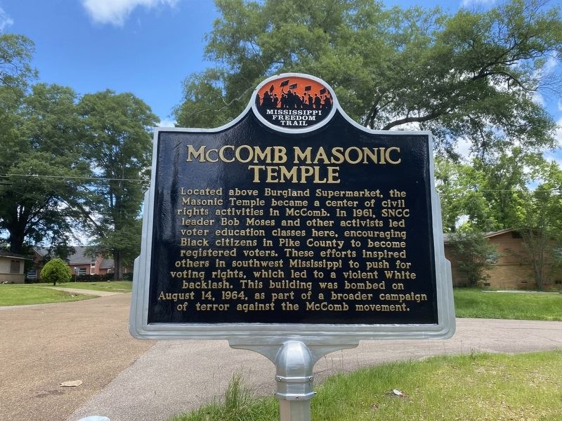 McComb Masonic Temple Marker. Click for full size. McComb Masonic Temple Marker image. Click for full size.