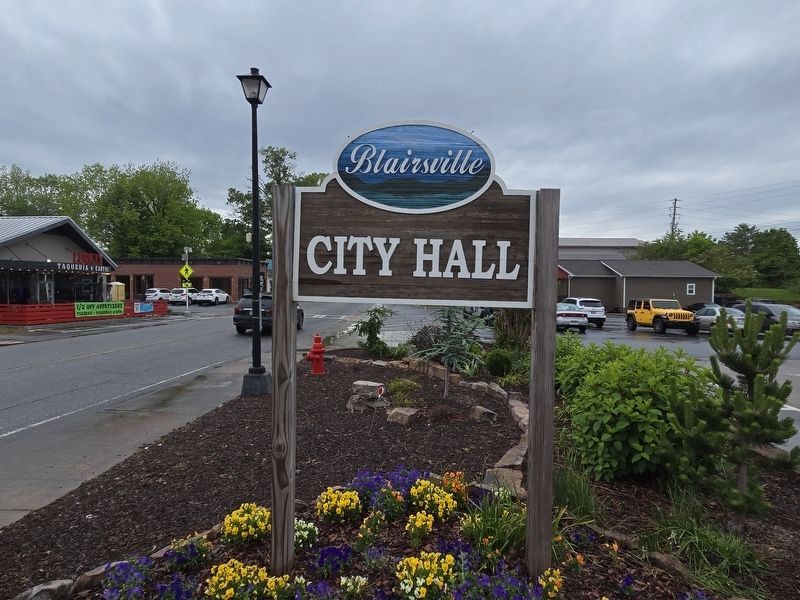 Blairsville City Hall sign formerly the Old Union County Jail site. Click for full size. Blairsville City Hall sign formerly the Old Union County Jail site image. Click for full size.