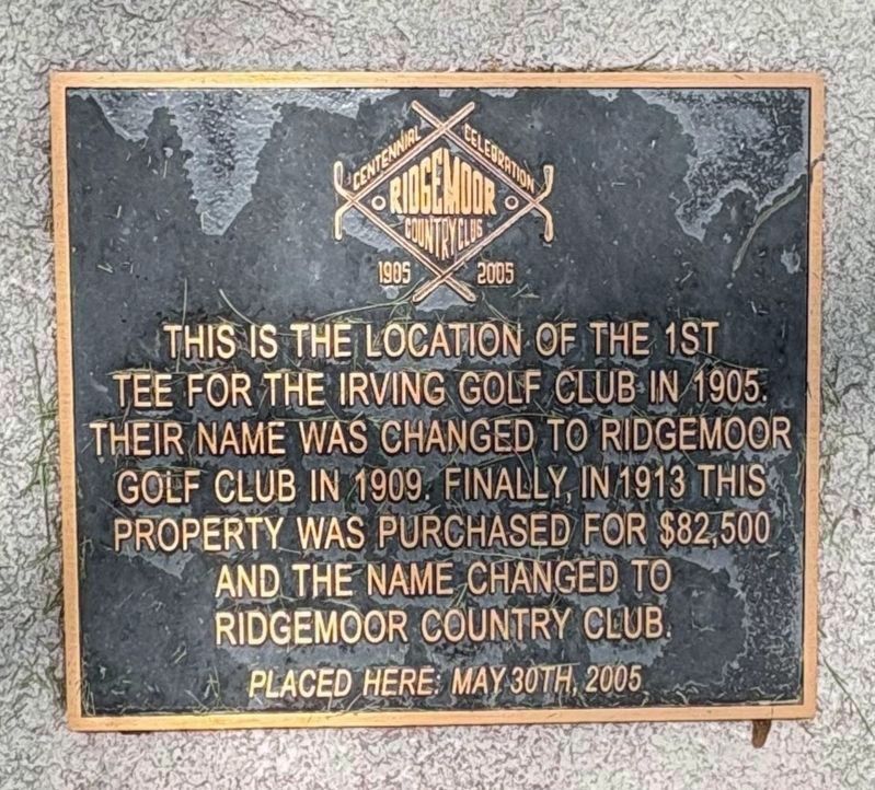 Location of the 1st Tee at Irving Golf Club Marker image. Click for full size.