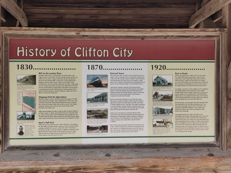 History of Clifton City Marker image. Click for full size.