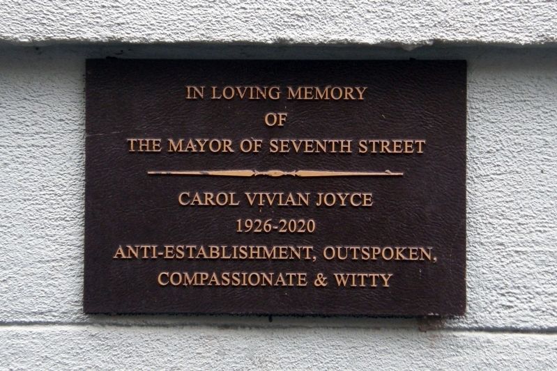 Carol Vivian Joyce plaque. Click for full size. Carol Vivian Joyce plaque image. Click for full size.