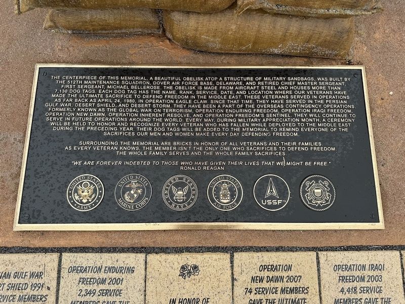 Middle East Veterans Memorial Marker. Click for full size. Middle East Veterans Memorial Marker image. Click for full size.