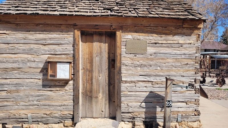 The First Iron County Log School House and Marker. Click for full size. The First Iron County Log School House and Marker image. Click for full size.