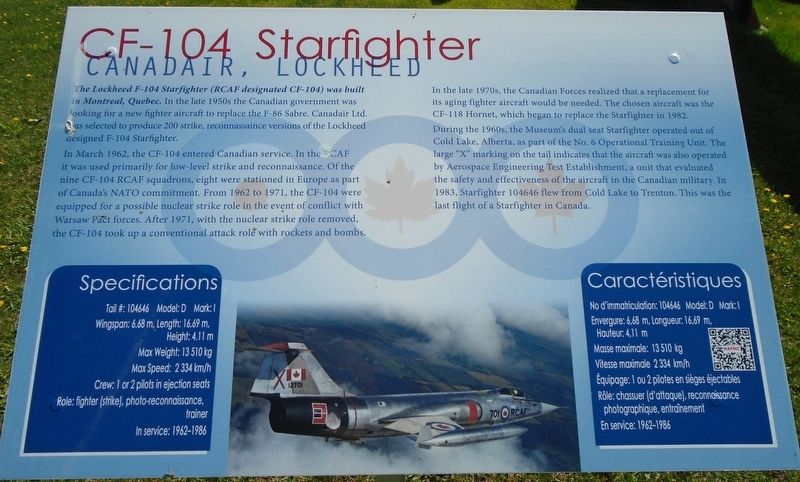 CF-104 Starfighter Marker. Click for full size. CF-104 Starfighter Marker image. Click for full size.