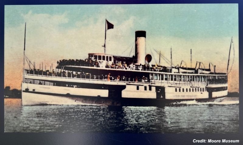 Passenger Ships on the Lower St. Clair River marker photo detail image. Click for full size.
