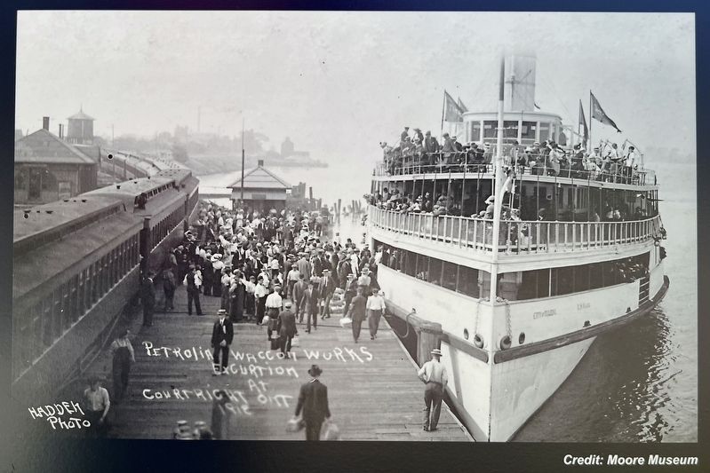Passenger Ships on the Lower St. Clair River marker photo detail image. Click for full size.