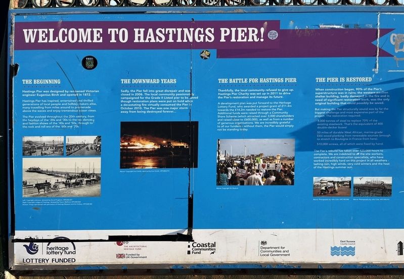 Welcome to Hastings Pier! Marker. Click for full size. Welcome to Hastings Pier! Marker image. Click for full size.