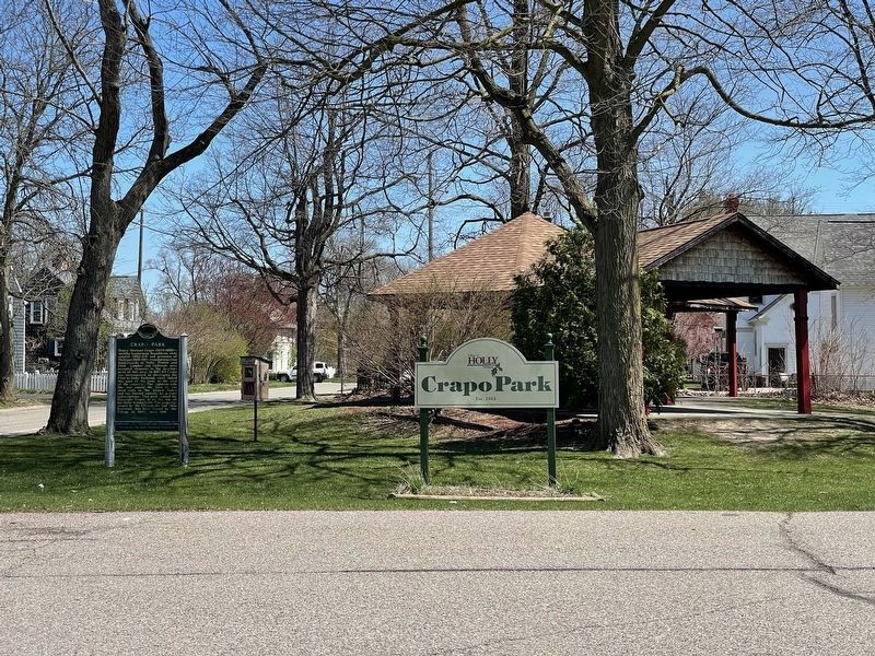 Crapo Park and Marker image. Click for full size.