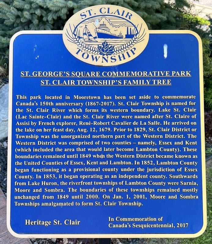 St. Clair Township�s Family Tree Marker image. Click for full size.