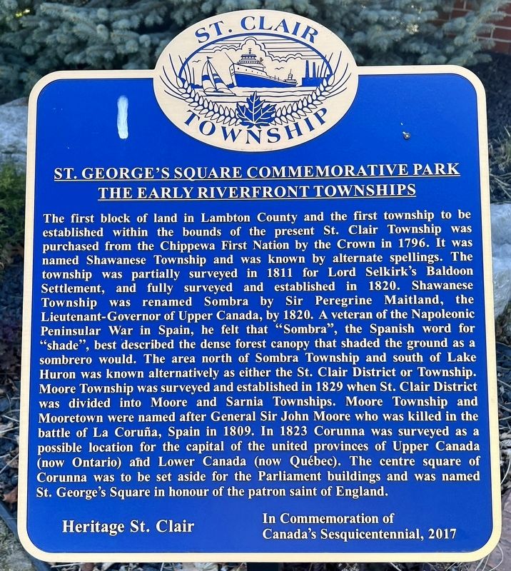 The Early Riverfront Townships Marker image. Click for full size.