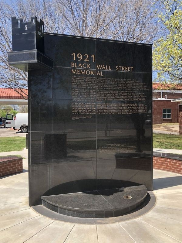 1921 Black Wall Street Memorial side of marker image. Click for full size.