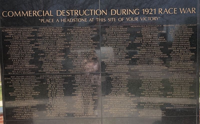 Closeup of Commercial Destruction During 1921 Race War Side of Marker image. Click for full size.