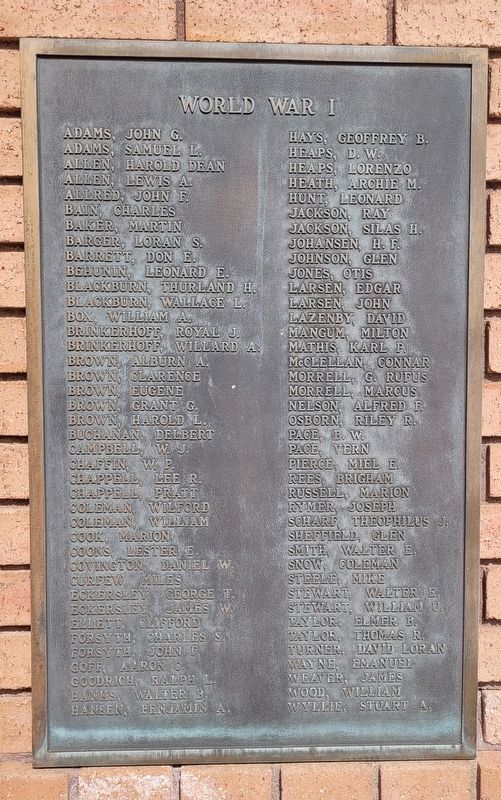 Loa Veterans Memorial - 1st Panel image. Click for full size.