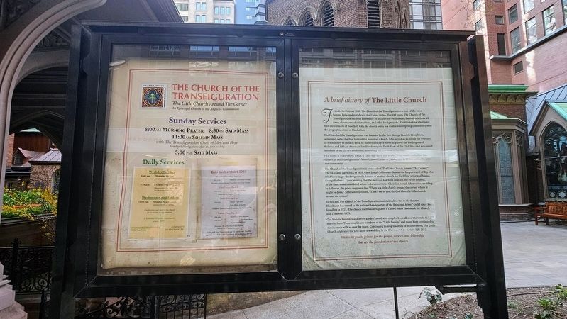 A Brief History of The Little Church signage image. Click for full size.