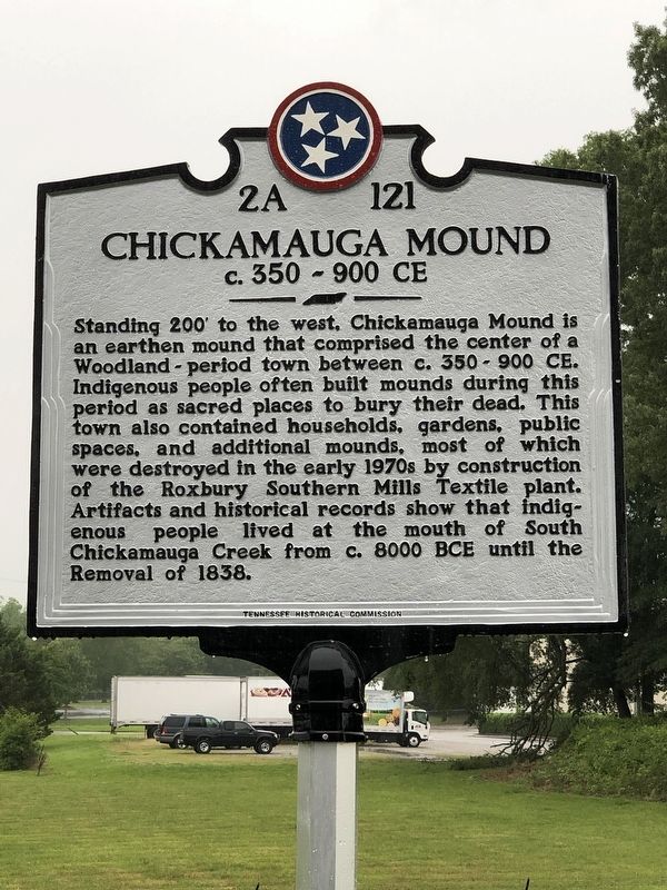 Chickamauga Mound Marker. Click for full size. Chickamauga Mound Marker image. Click for full size.