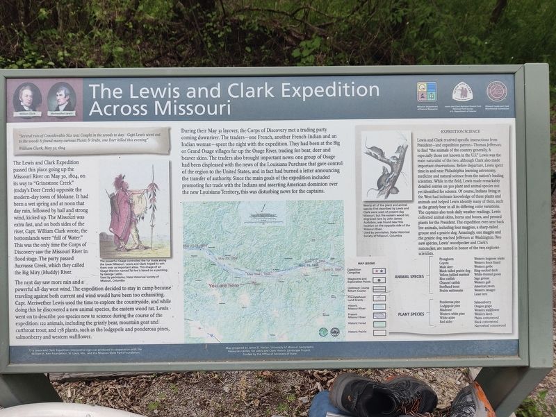 The Lewis and Clark Expedition Across Missouri Marker image. Click for full size.