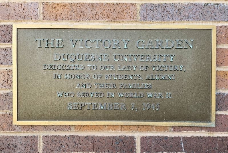 Duquesne University Victory Garden Marker image. Click for full size.