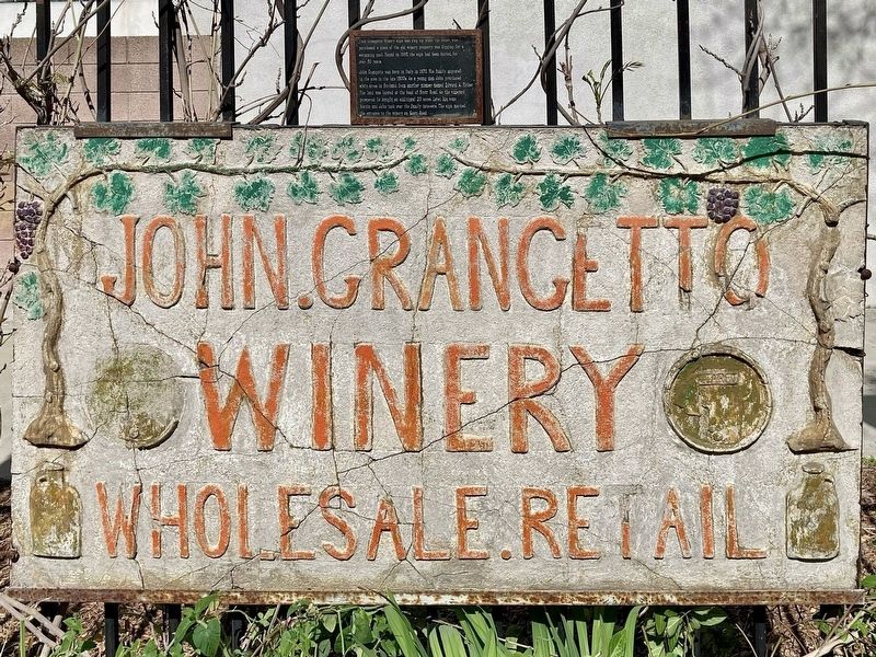 Grangetto Winery Marker and Sign. Click for full size. Grangetto Winery Marker and Sign image. Click for full size.
