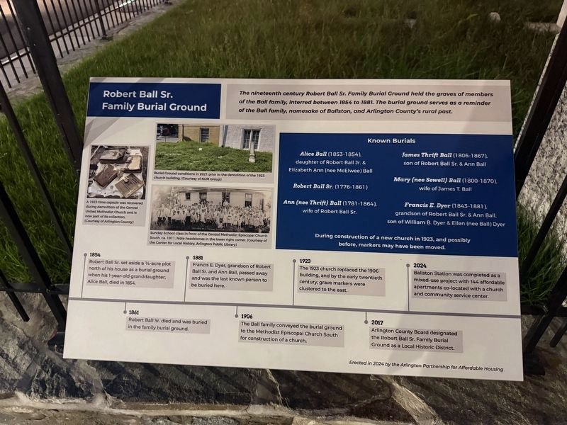 Robert Ball Sr. Family Burial Ground Marker image. Click for full size.