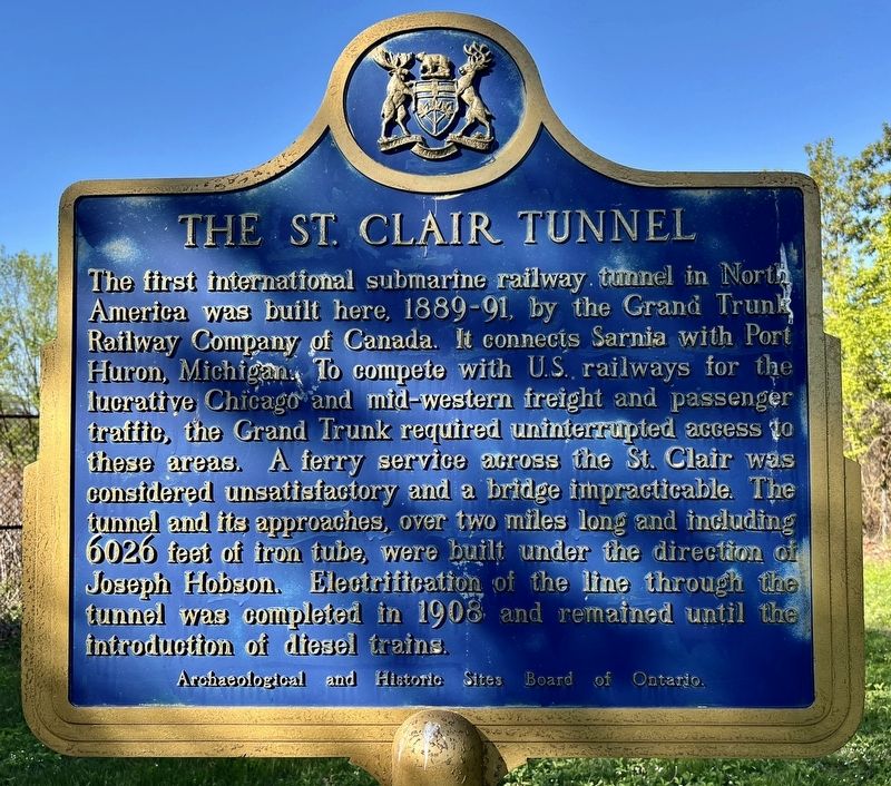 The St. Clair Tunnel Marker image. Click for full size.