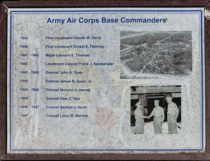 Army Air Corps Base Commanders Marker image. Click for full size.