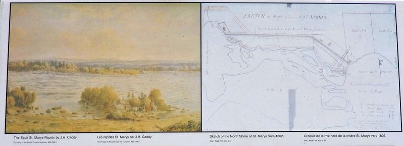 Marker detail: Sault St. Marys Rapids & North Shore image. Click for full size.