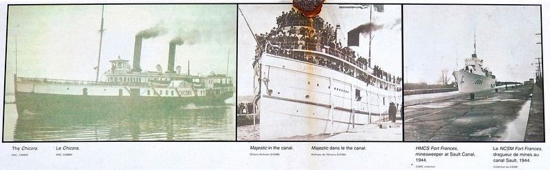 Marker detail: <i>Chicora, Majestic</i> & <i>Fort Frances</i> image. Click for full size.