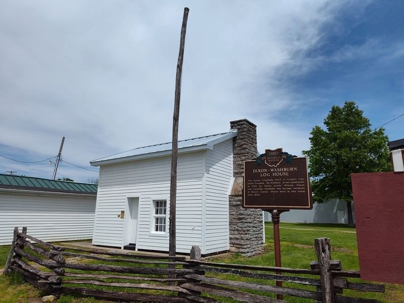 Dixon-Washburn Log House Marker. Click for full size. Dixon-Washburn Log House Marker image. Click for full size.